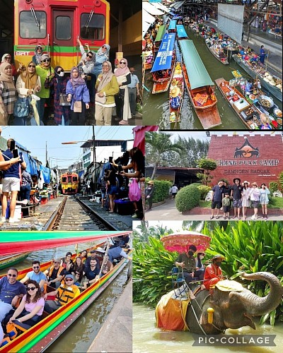 Van service for sightseeing at Damnoen Saduak Floating Market